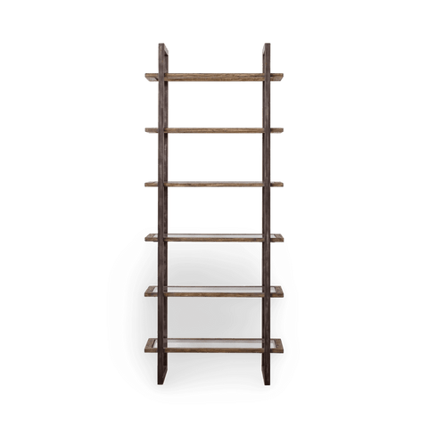Olwyn Industrial Creative Distressed Etagere Bookshelf