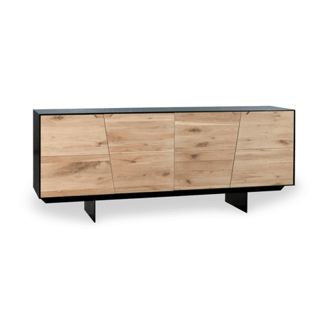 Designer Sideboard with Inset Handles and Waxed Finish Cabinet
