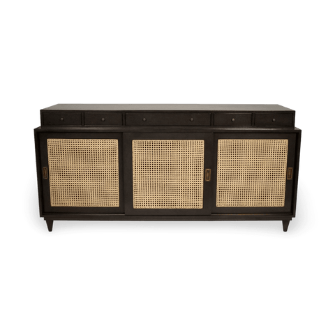 Rattan Caning Geometric Sideboard Cabinet