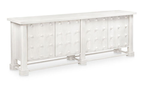 Traditional Whitewash Sideboard Cabinet with Knob Handles