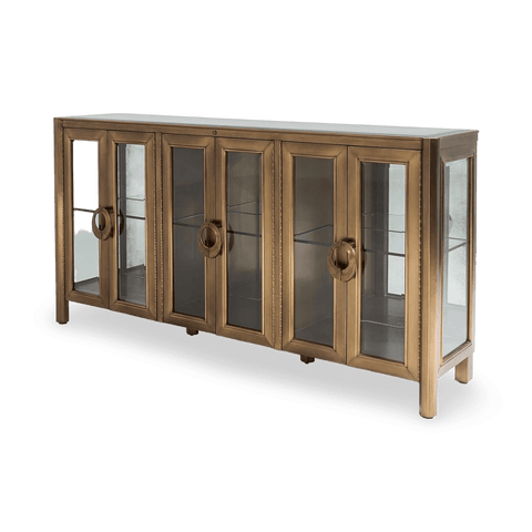 Apothecary Contemporary Media Cabinet with Antique Brushed Finish