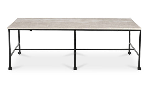 River Coffee Table, Botticino Marble