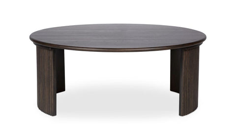 Penny Contemporary Fluted Round Coffee Table
