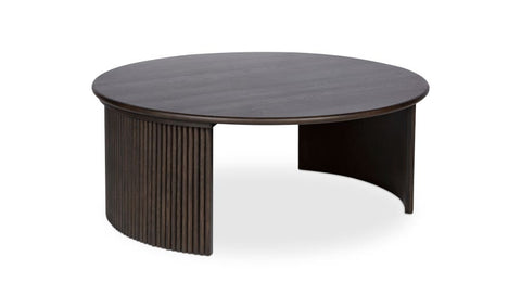 Penny Fluted Drum Coffee Table with Curved Details