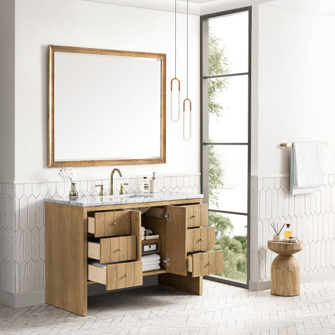 Hudson Contemporary Freestanding Bathroom Vanity with Marble Top