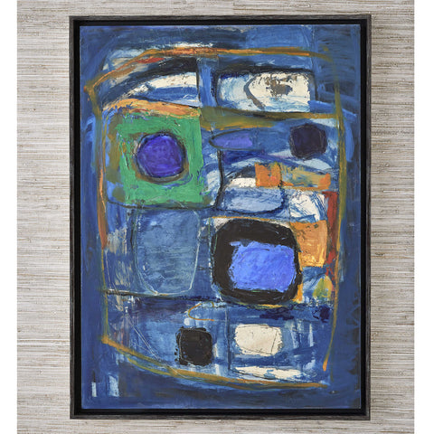 Night Life Framed Canvas Contemporary Abstract Painting