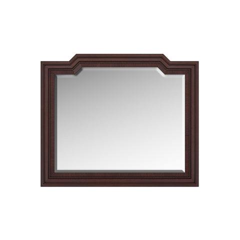 Traditional Contemporary Accent Wall Mirror with Mahogany Frame