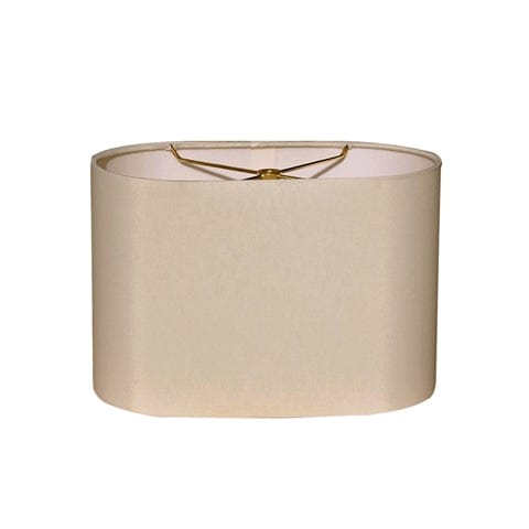 Racetrack Oval Hand Rolled Edge Hard Back Anna Rayon Lamp Shade - Sand
