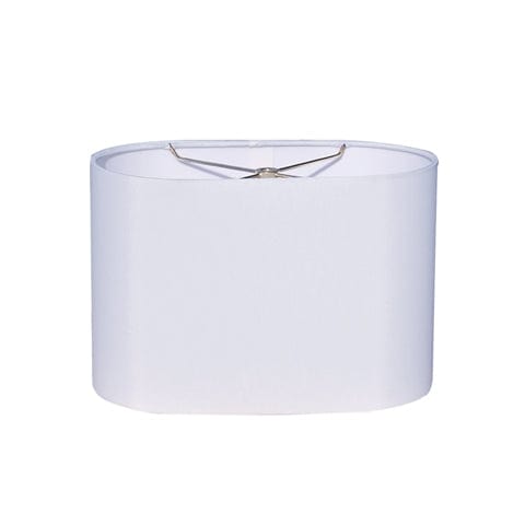 Racetrack Oval Hand Rolled Edge Hard Back Anna Rayon Lamp Shade - White