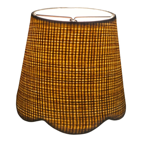 Raffia Hardback Scalloped Chandelier Shade - Two Sizes 5” & 6” Base