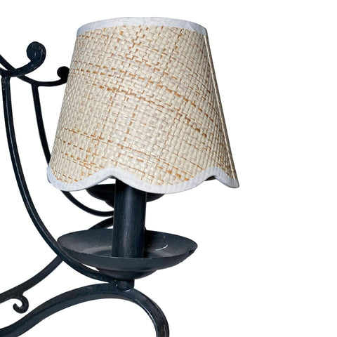 Raffia Hardback Scalloped Chandelier Shade - Two Sizes 5” & 6” Base