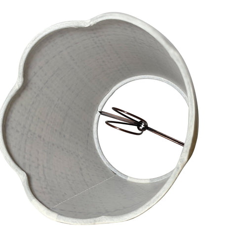 Raffia Hardback Scalloped Chandelier Shade - Two Sizes 5” & 6” Base