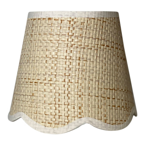 Raffia Hardback Scalloped Chandelier Shade - Two Sizes 5” & 6” Base