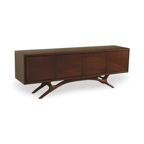 Swoop Mid Century Modern Media Cabinet with Inset Handles