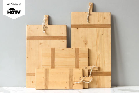 Organic Rustic Two-tone Serving Board with Contrast Trim