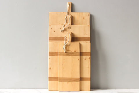 Organic Rustic Two-tone Serving Board with Contrast Trim