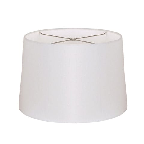 Retro Drum Hand Rolled Edge Hard Back Fine Line Lamp Shade - White