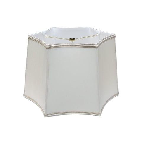 Retro Hex 100% Pongee Silk Lamp Shade - Egg Shell