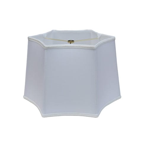 Retro Hex 100% Pongee Silk Lamp Shade - Oyster
