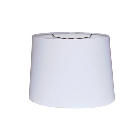 Retro Oval Hand Rolled Edge Hard Back Anna Rayon Lamp Shade - White