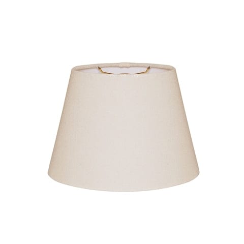 Retro Oval Hand Rolled Edge Hard Back Linen Lamp Shade - Off White