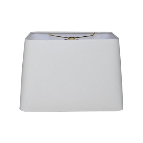 Retro Rectangle Hand Rolled Edge Hard Back Anna Rayon Lamp Shade - Off White