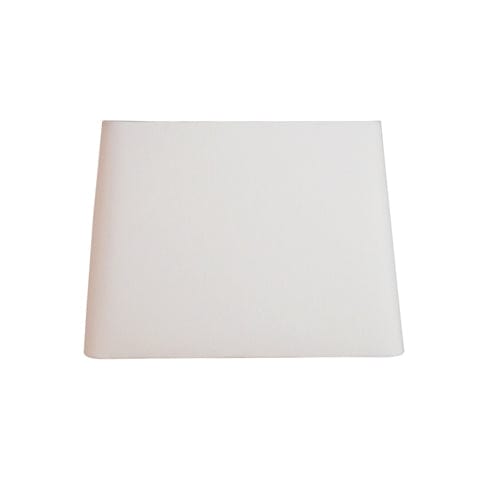 Retro Rectangle Hand Rolled Edge Hard Back Fine Linen Lamp Shade - White