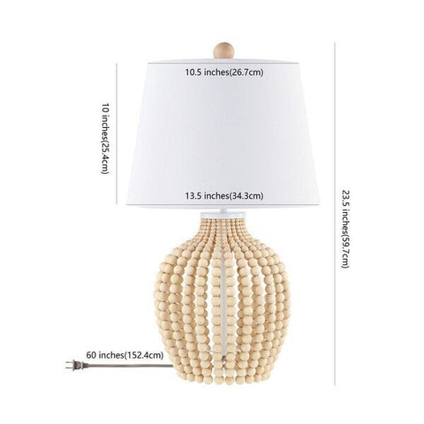 Rewli Bohemian Beaded Drum Accent Table Lamp