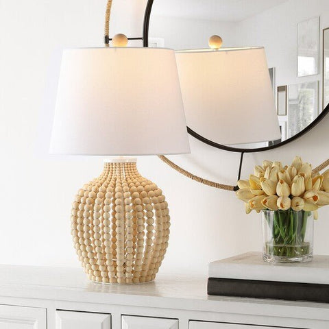Rewli Bohemian Beaded Drum Accent Table Lamp