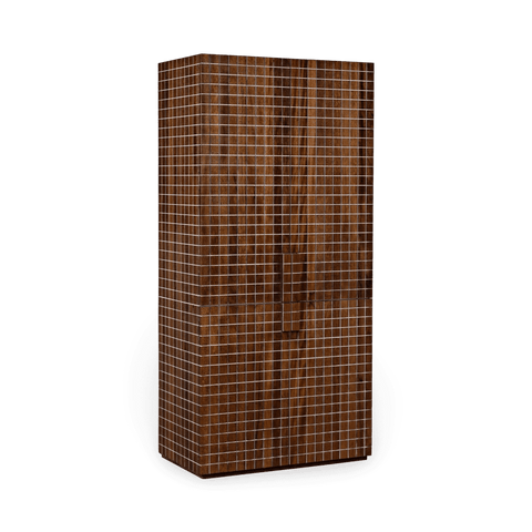 Modern Geometric Hutch with Pull Handles Cabinet