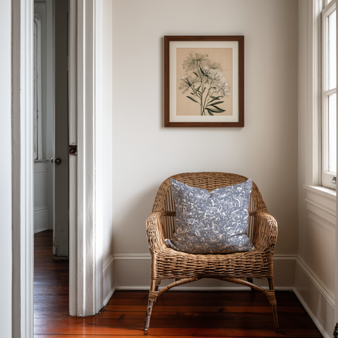 River Reef Throw Pillow in Royal