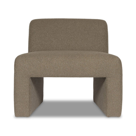 Timeless Minimalist Armless Club Lounge Chair in Study Hall Ivory