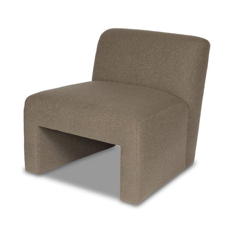 Timeless Minimalist Armless Club Lounge Chair in Study Hall Ivory