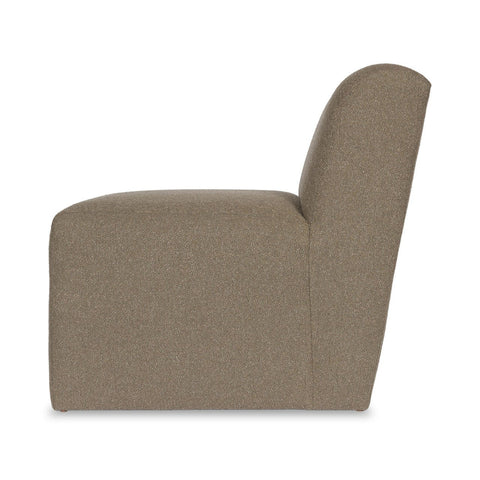 Timeless Minimalist Armless Club Lounge Chair in Study Hall Ivory