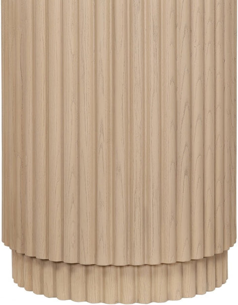 Meridian Furniture Inc. Ronin Mid Century Fluted Drum Accent Table - 17.5 W