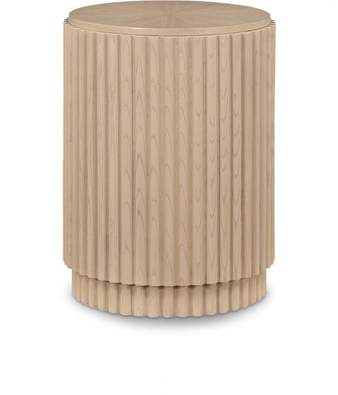 Meridian Furniture Inc. Ronin Mid Century Fluted Drum Accent Table - 17.5 W