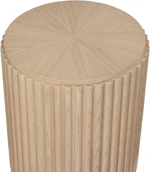 Meridian Furniture Inc. Ronin Mid Century Fluted Drum Accent Table - 17.5 W