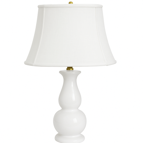 Rounded Square Bell Fine Linen Lamp Shade - White