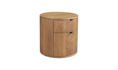 Theo Nature-Driven Modernist Minimalist Round Nightstand