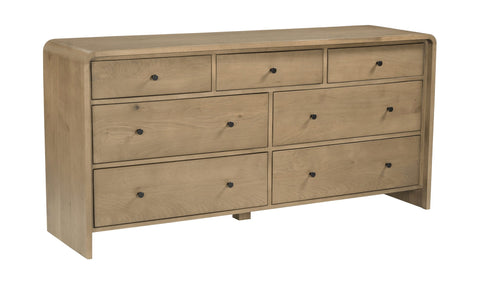 Double Dresser with Knob Handles Neutral Drawer Chest