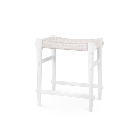 Timeless Minimalist Coastal Hand Woven Mahogany Counter Stool