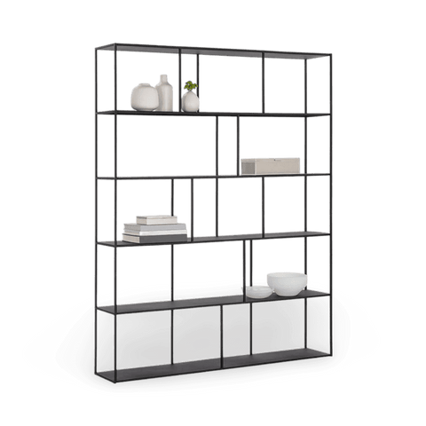 Eiffel Modern Etagere Bookcase in Matte Black