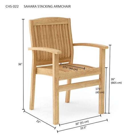 Sahara Modern Outdoor Living & Garden Dining Armchair