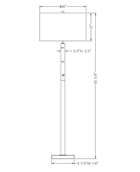 Sanders Modern Column Floor Lamp with Crystals