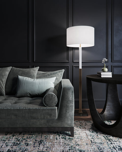 Sanders Modern Column Floor Lamp with Crystals