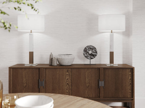 Sanders Column Accent Table Lamp with Crystals Modern Drum