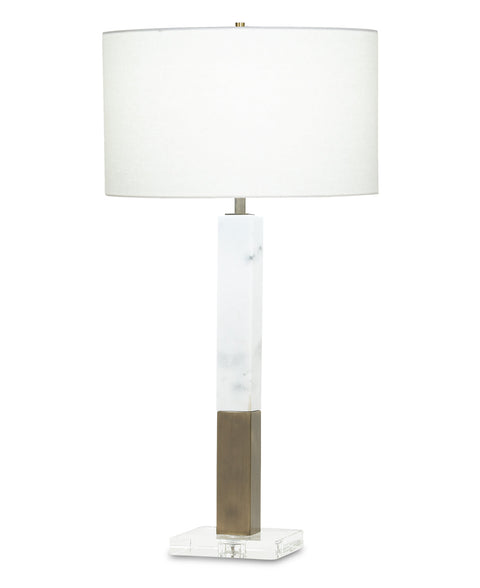 Sanders Column Accent Table Lamp with Crystals Modern Drum