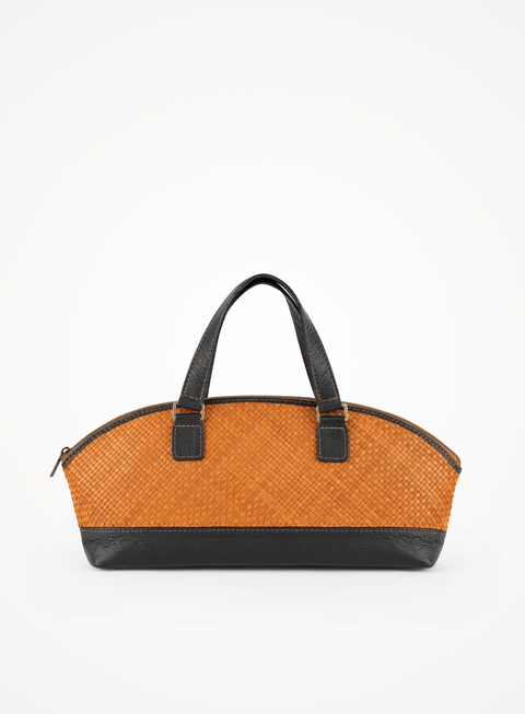 Casual Geometric Handwoven Baguette Bag with Zipper