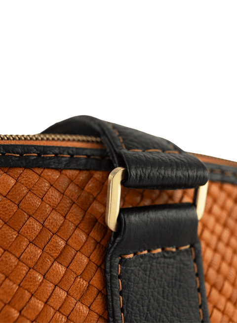 Casual Geometric Handwoven Baguette Bag with Zipper