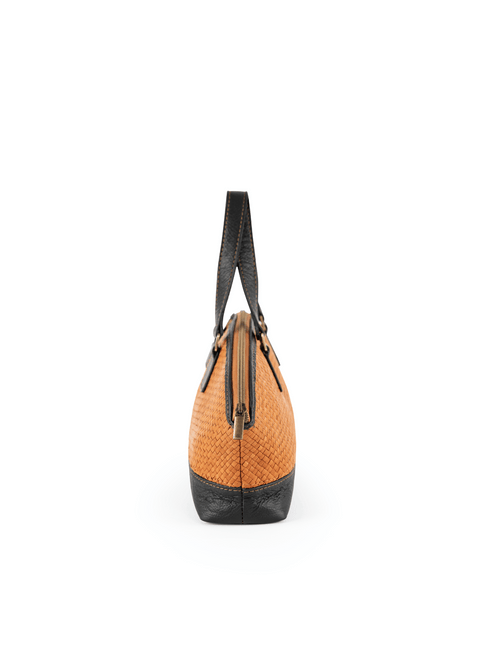 Casual Geometric Handwoven Baguette Bag with Zipper